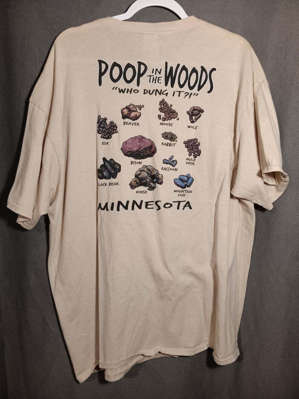 Vintage Poop in The Woods Minnesota XXL Who Dung It Graphic Tee Streetwear - Picture 6 of 7
